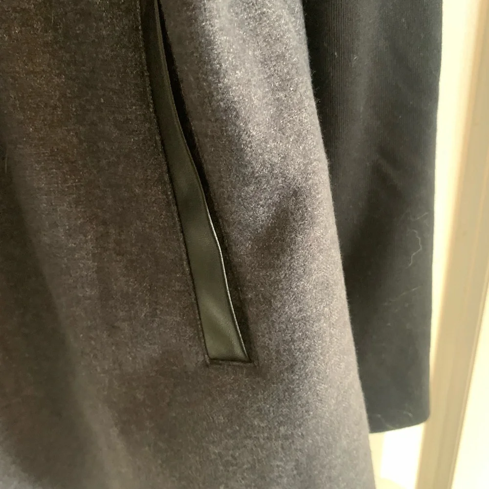 Splendid Mixed Media Teddy Wool Leather Wrap Jacket Size Medium
